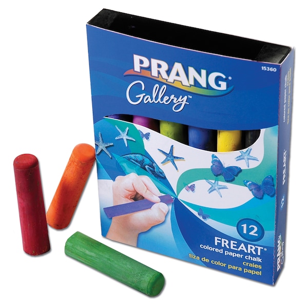 Prang Freart Artist Colored Paper Chalk, PK12